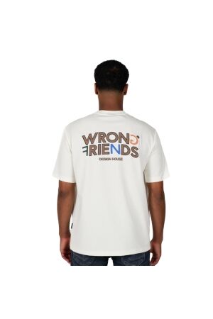 Wrong Friends Wrong Friends brooks t-shirt wf1182 Print T-shirts beige