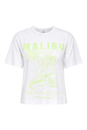 Only Only onldina life s/s club top box jrs T-shirts bright white malibu