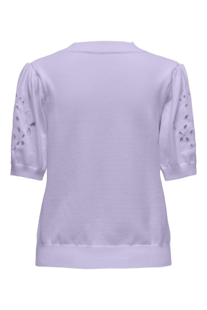Only Only onlkira 2/4 cut out pullover ex knt Trui korte mouw pastel lilac