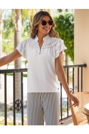 Elvira Casuals Elvira Casuals blouse rose e2 25-002 Blouse 15 off white