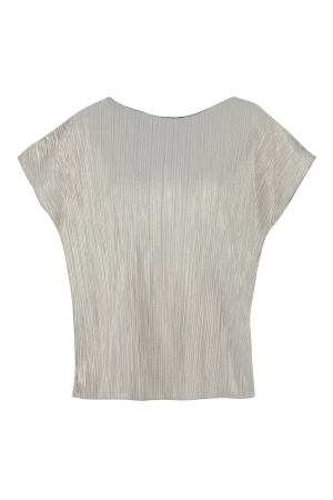Elvira Casuals Elvira Casuals top noesha e2 25-010 T-shirt Korte mouw 1005 champagne rib
