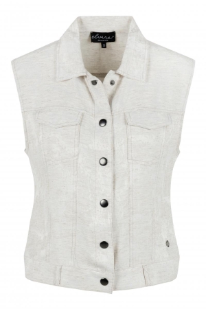 Elvira Casuals Elvira Casuals gilet demi e2 25-039 Gilets 1012 silk ecru