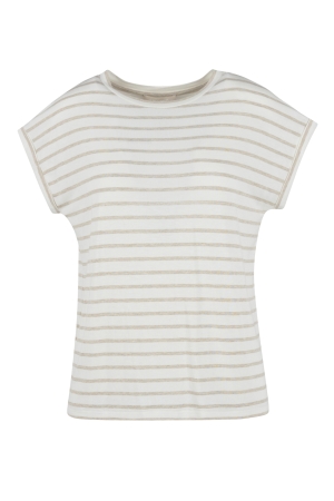 Elvira Casuals Elvira Casuals t-shirt lynn e2 25-046 T-shirt Korte mouw 1013 beige stripe