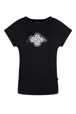 Elvira Casuals Elvira Casuals t-shirt bloom e2 25-058 T-shirt Korte mouw 4 black