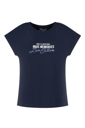 Elvira Casuals Elvira Casuals t-shirt memories e2 25-066 T-shirt Korte mouw 100 navy
