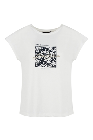 Elvira Casuals Elvira Casuals t-shirt live e2 25-067 T-shirt Korte mouw 15 off white