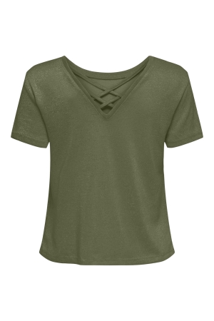 Only Only onlamber life s/s glitter top jrs T-shirts kalamata frosted almond glitter