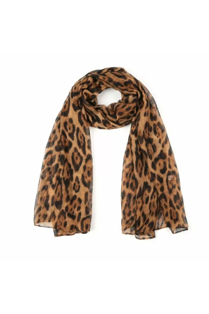 Sunset Sunset basic leopard scarf Sjaals camel