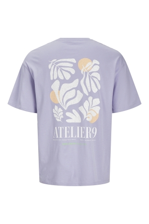 Jack & Jones Jack & Jones jjeames tee ss crew neck Print T-shirts languid lavender