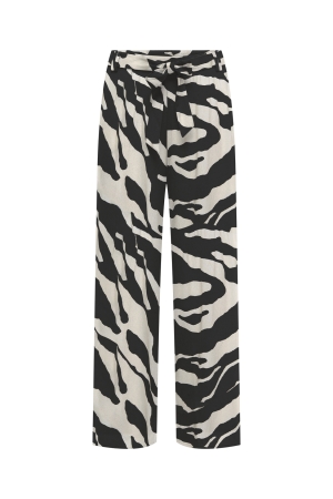 Only Only onlnova life vis palazzo pant aop Broek black 644 refined zebra