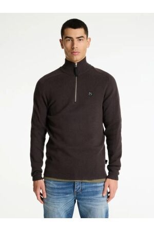 Chasin Chasin oscar half zip e73 - dark.brown
