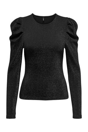 Only Only onlrich l/s glitter puff top jrs T-shirt Lange mouw 4603568 black black glitter