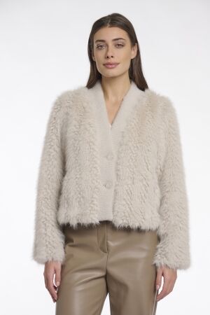Rino & Pelle Rino & Pelle chaimae.7002512 short faux fur jacket Jackets 9030 birch