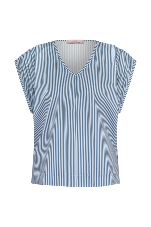 Studio Anneloes Studio Anneloes leonie small stripe top 12927 T-shirt Korte mouw 1160 off white/midblue