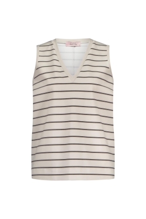 Studio Anneloes Studio Anneloes ebony vneck top 12928 Tops en Singlets 1190 off white/black