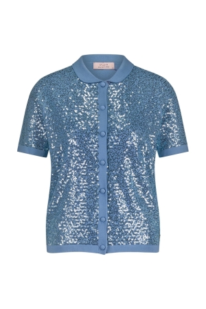 Studio Anneloes Studio Anneloes petra pullover 12937 Trui korte mouw 6000 mid blue