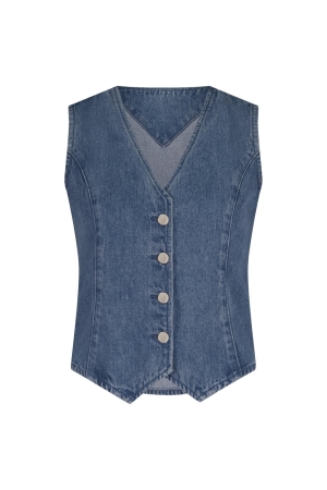 Studio Anneloes Studio Anneloes gizel denim gilet 12881 Gilets 6600 light blue