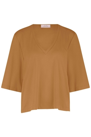 Studio Anneloes Studio Anneloes fiore vneck t-shirt 12890 T-shirt Korte mouw 2500 honey