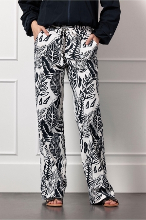 Studio Anneloes Studio Anneloes abigail leaves trousers 12988 Broek 1769 ecru/dark blue