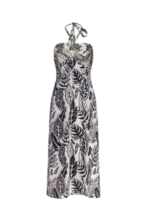 Studio Anneloes Studio Anneloes itske leaves dress 12989 Zomerjurkjes 1769 ecru/dark blue