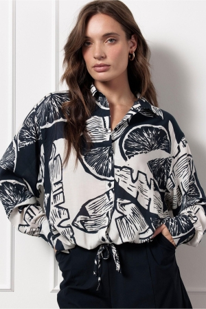 Studio Anneloes Studio Anneloes dio orange blouse 13016 Blouse 1169 off white/dark blue