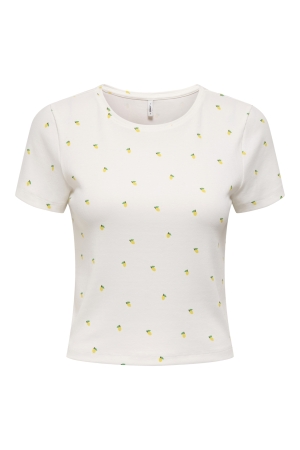 Only Only onlfenja life ss aop top jrs noos T-shirts cloud dancer lemons