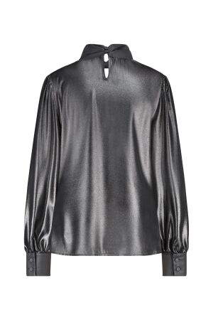 ZIP73 ZIP73 twisted collar blouse w25/205/02/045 Blouse 045 metallic grey