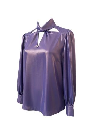 ZIP73 ZIP73 twisted collar blouse w25/205/03/500 Blouse 500 purple