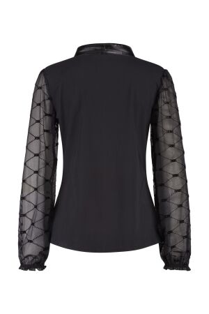 ZIP73 ZIP73 top mesh sleeve w25/209/03/001 T-shirt Lange mouw 001 black