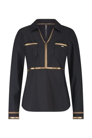 ZIP73 ZIP73 top leather tape w25/229/03/014 T-shirt Lange mouw 014 black/toffee
