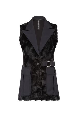 ZIP73 ZIP73 gilet long cargo teddy w25/603/02/001 Gilets 001 black