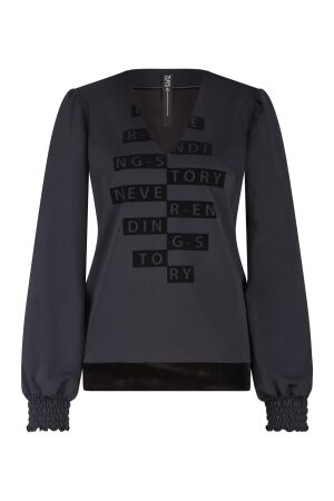 ZIP73 ZIP73 top v never ending w25/629/01/005 T-shirt Lange mouw 005 black velvet