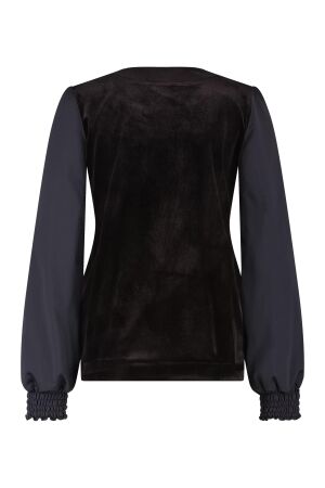 ZIP73 ZIP73 top v never ending w25/629/01/005 T-shirt Lange mouw 005 black velvet