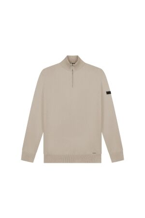 Malelions Malelions knitted quarter zip mm3-aw25-23 Trui 099 sand