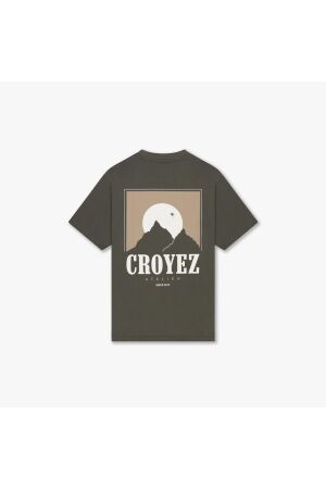 Croyez Homme Croyez Homme slopes t-shirt cr1-fw25-43 Print T-shirts 2401 dusty olive
