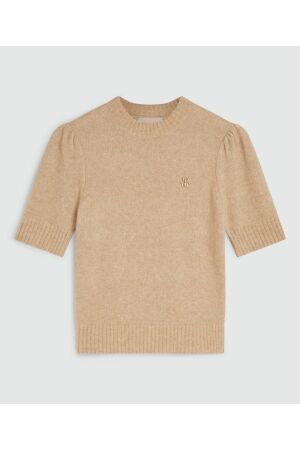 Josh V Josh V franka jv-2508-0204 Trui korte mouw 533 light brown melange