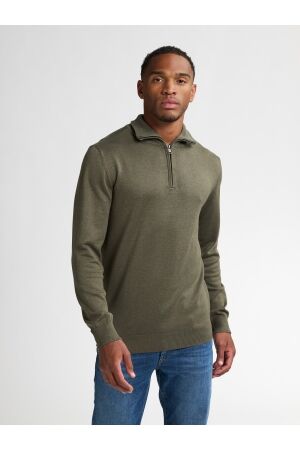 Petrol Petrol knitwear collar basic m-3050-kwc207 Trui 6174 mossy stone
