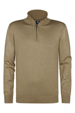 Petrol Petrol knitwear collar basic m-3050-kwc207 Trui 7146 tan
