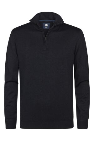 Petrol Petrol knitwear collar basic m-3050-kwc207 Trui 9111 deep black