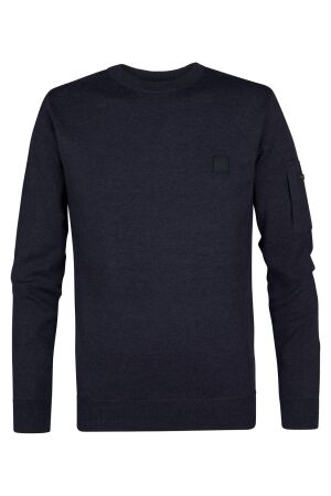 Petrol Petrol knitwear round neck basic m-3050-kwr249 Trui 5092 royal navy