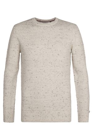 Petrol Petrol knitwear round neck basic m-3050-kwr222 Trui 0009 antique white melee