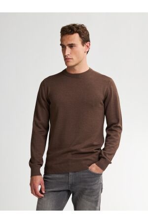 Petrol Petrol knitwear round neck basic m-ros-kwr201 Trui 7144 mud
