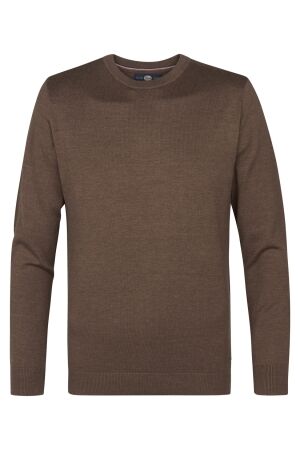 Petrol Petrol knitwear round neck basic m-ros-kwr201 Trui 7144 mud