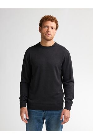Petrol Petrol knitwear round neck basic m-ros-kwr201 Trui 9111 deep black