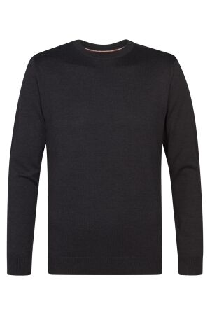 Petrol Petrol knitwear round neck basic m-ros-kwr201 Trui 9111 deep black