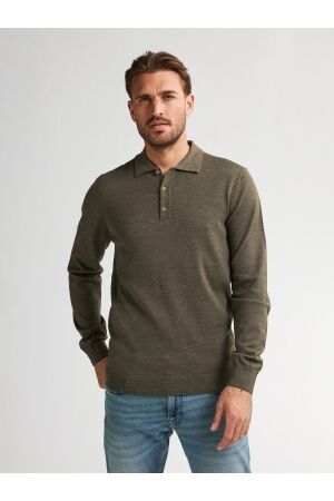Petrol Petrol knitwear polo m-3050-kwc204 Poloshirts 6174 mossy stone