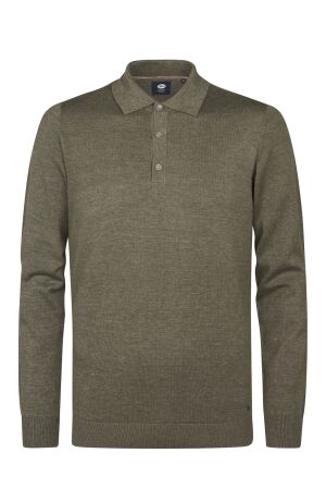 Petrol Petrol knitwear polo m-3050-kwc204 Poloshirts 6174 mossy stone