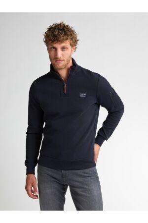 Petrol Petrol sweater collar zip m-3050-swc364 Trui 5092 royal navy