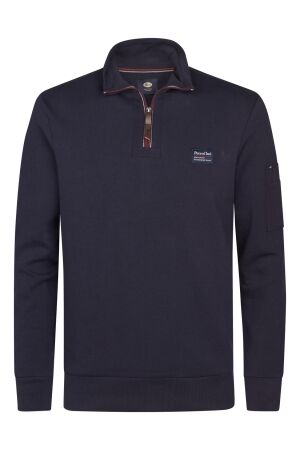 Petrol Petrol sweater collar zip m-3050-swc364 Trui 5092 royal navy