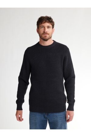 Petrol Petrol knitwear round neck basic m-3050-kwr241 Trui 9111 deep black